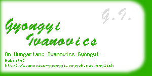 gyongyi ivanovics business card